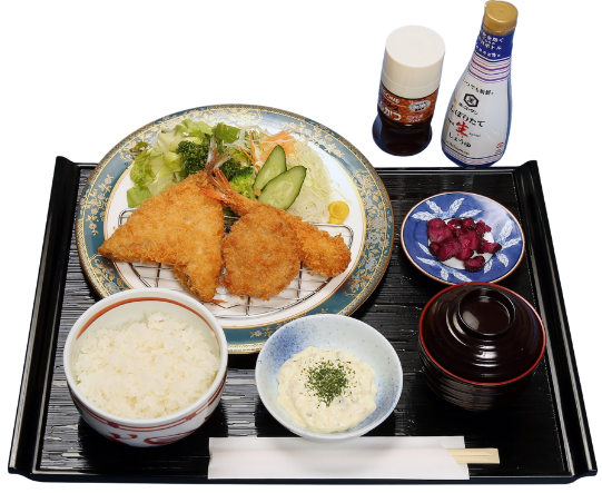 ミックスフライ定食